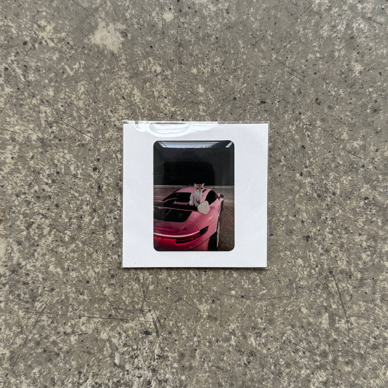 Об'ємний 3D стікер - Кіт на Порше (22)