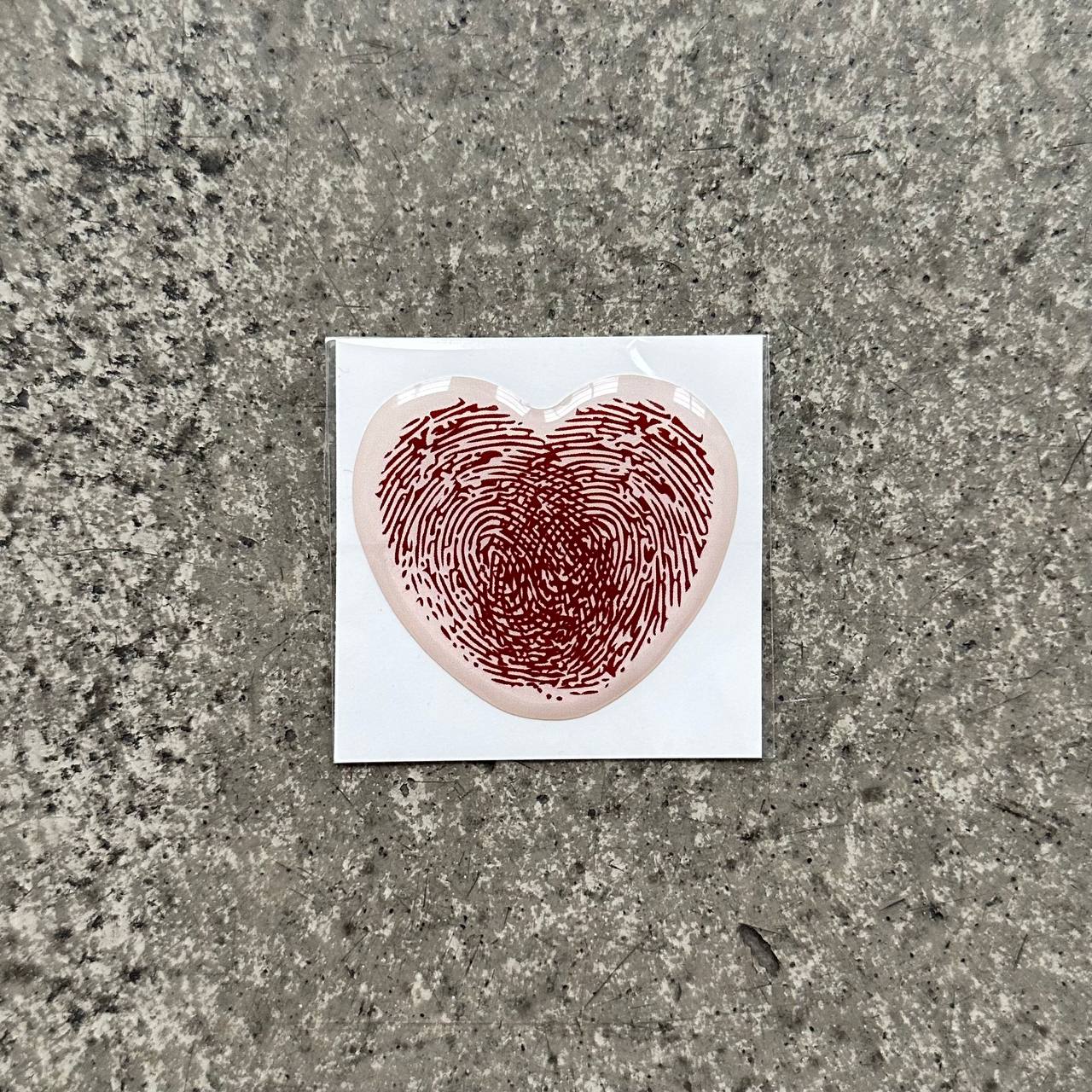 Объемный 3D стикер - Сердце отпечаток (20)
