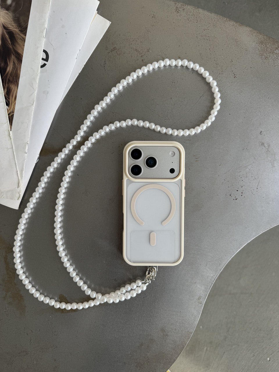 Лента Сrossbody для телефона с жемчужинами