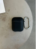 Чохол на AirPods 1/2 із мікрофіброю та карабіном Black (01)