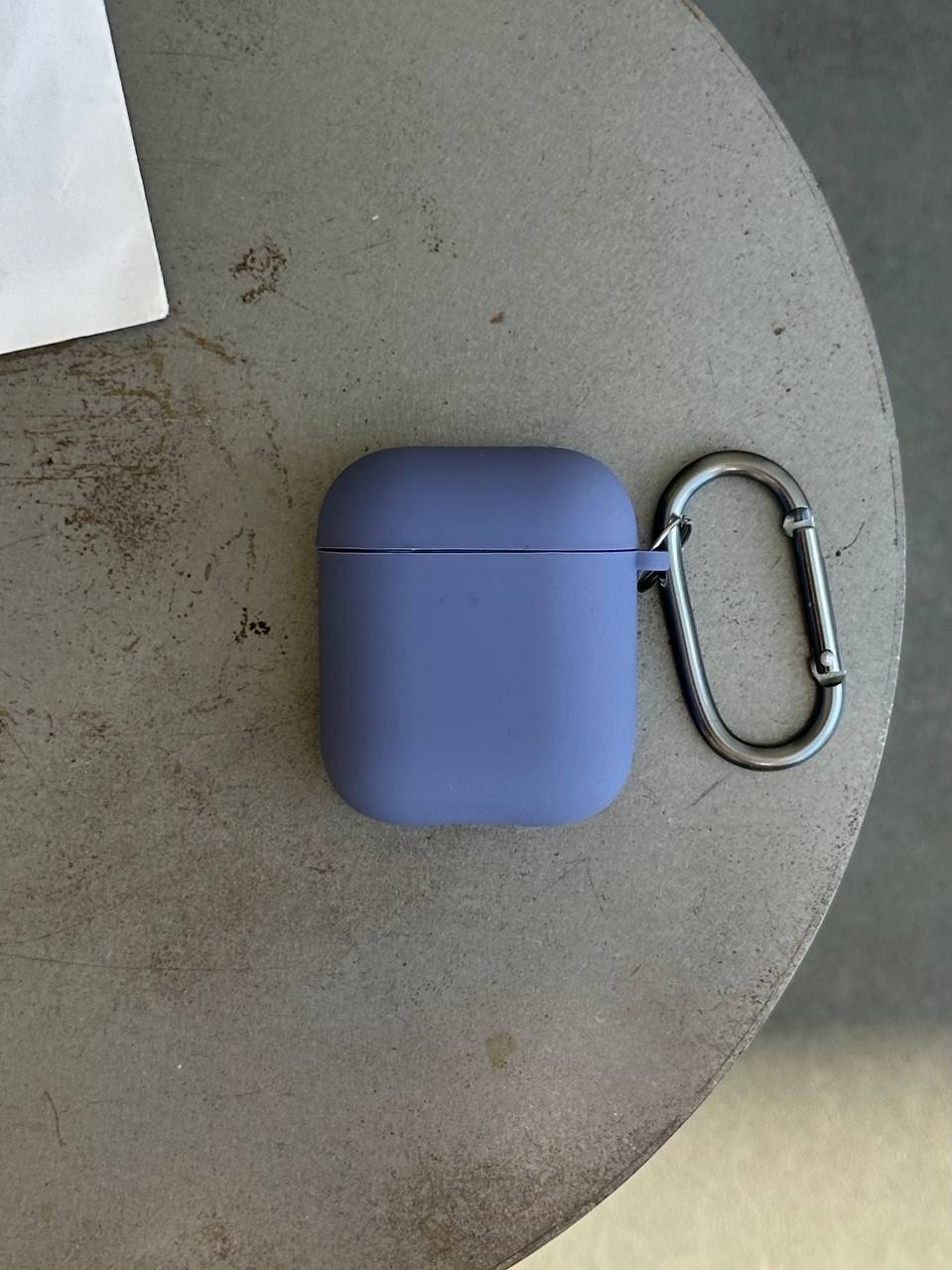 Чехол на AirPods 1/2 с микрофиброй и карабином Lavander Grey (12)