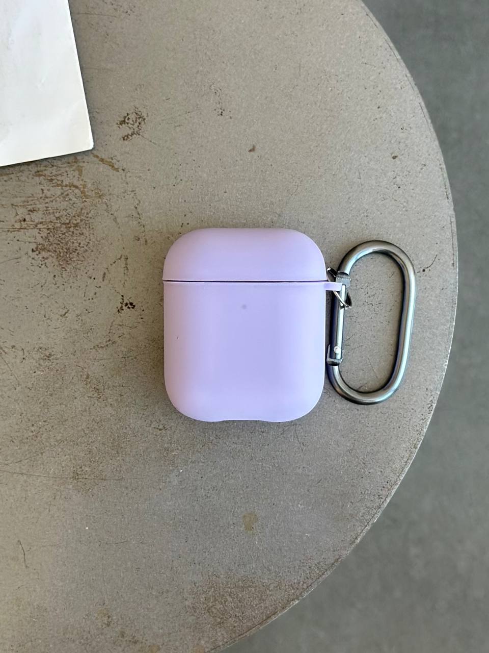 Чехол на AirPods 1/2 с микрофиброй и карабином Lilac Purple (14)