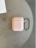 Чохол на AirPods 1/2 із мікрофіброю та карабіном Pink Sand (07)