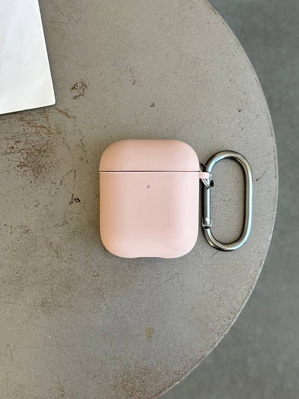 Чехол на AirPods 1/2 с микрофиброй и карабином Pink Sand (07)