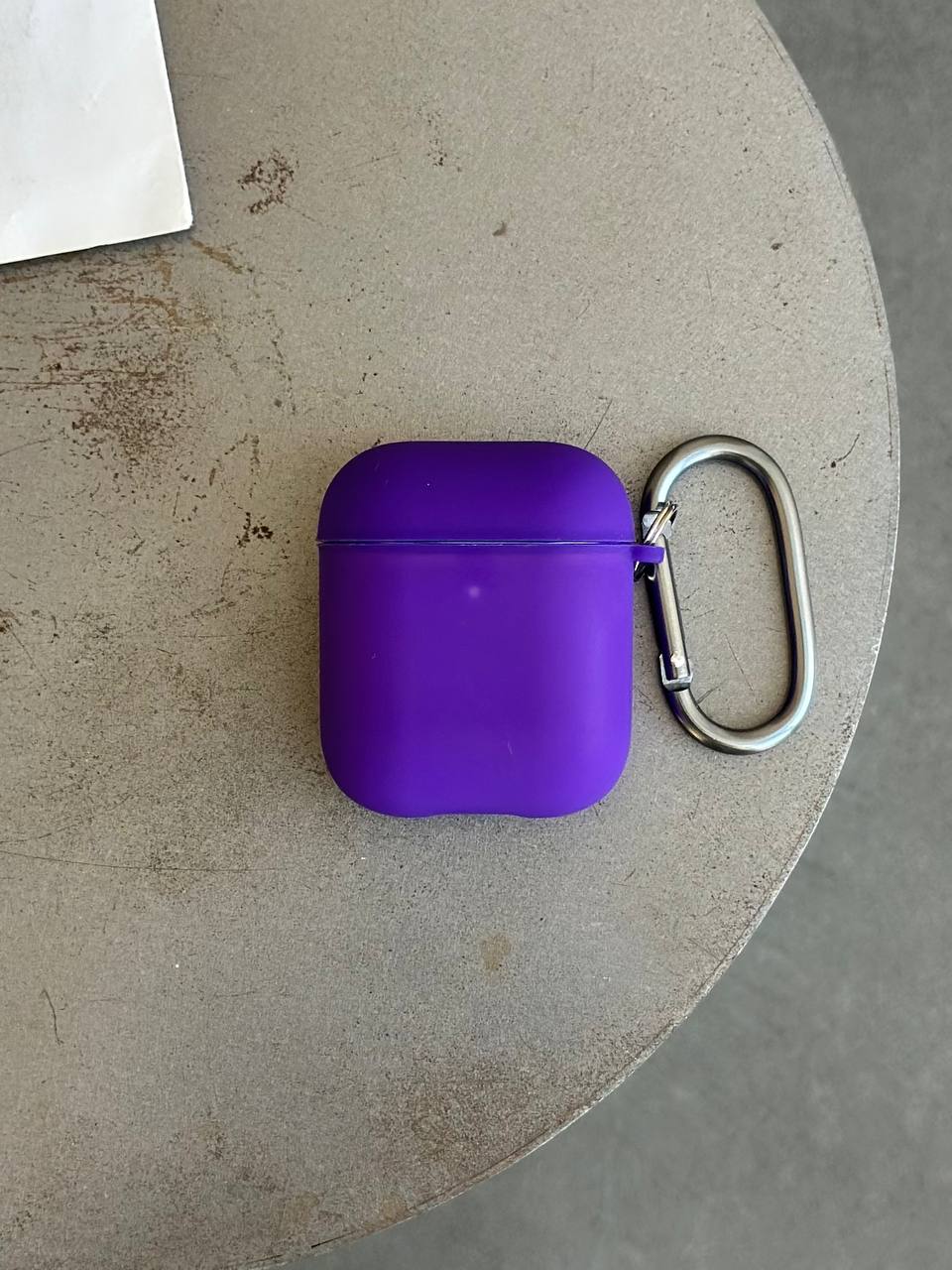 Чехол на AirPods 1/2 с микрофиброй и карабином Purple (11)