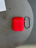 Чохол на AirPods 1/2 із мікрофіброю та карабіном Red (10)