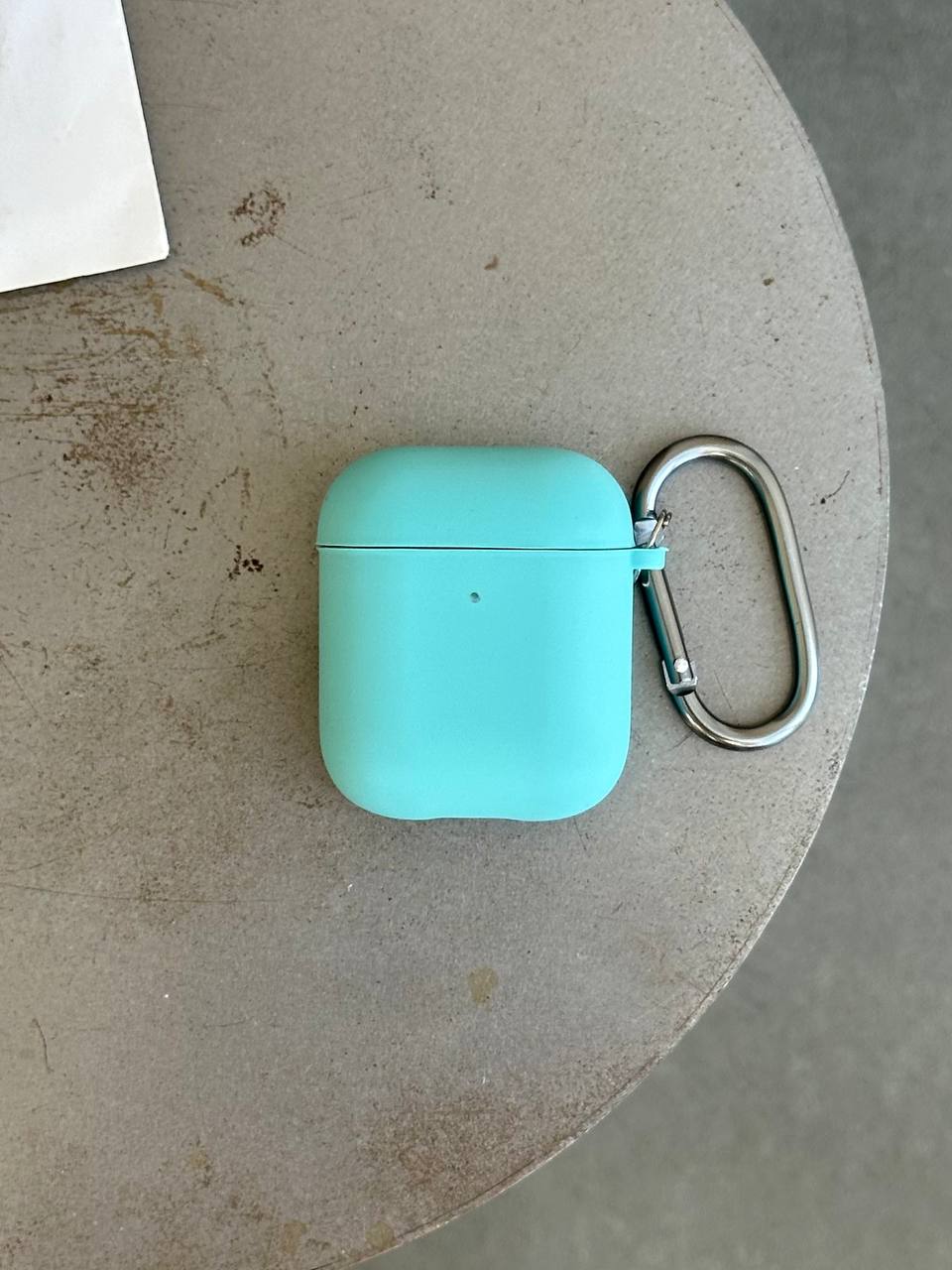 Чехол на AirPods 1/2 с микрофиброй и карабином Sea Blue (18)