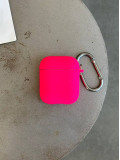 Чохол на AirPods 1/2 із мікрофіброю та карабіном Shiny Pink (09)