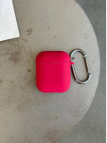 Чохол на AirPods 1/2 із мікрофіброю та карабіном Wine Red (21)