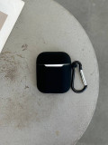 Чохол на AirPods 1/2 силіконовий із карабіном Black (05)