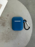 Чохол на AirPods 1/2 силіконовий із карабіном Blue Cobalt (16)