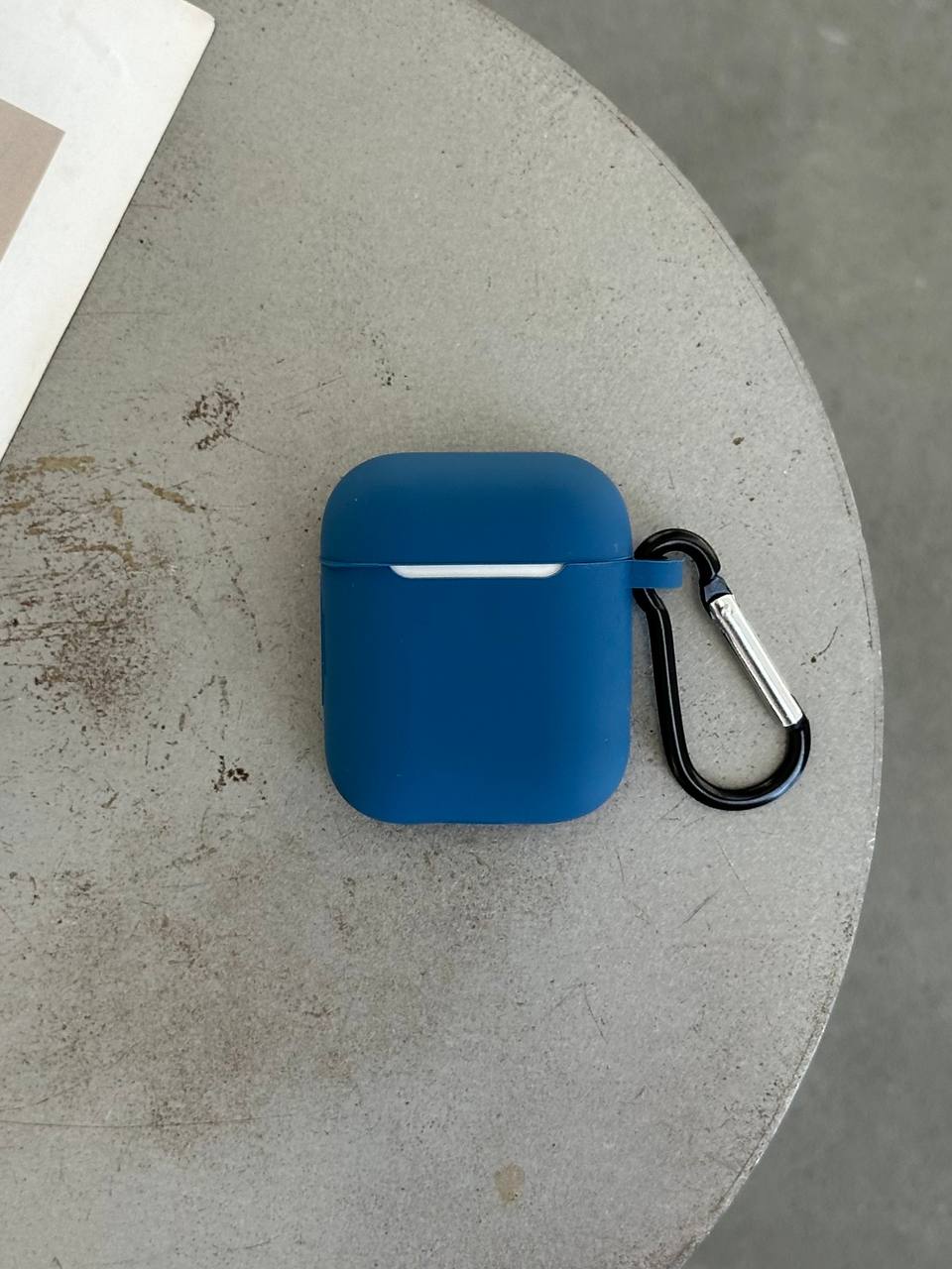Чохол на AirPods 1/2 силіконовий із карабіном Blue Cobalt (16)