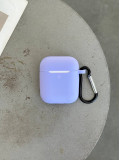 Чохол на AirPods 1/2 силіконовий із карабіном Elegant Purple (13)