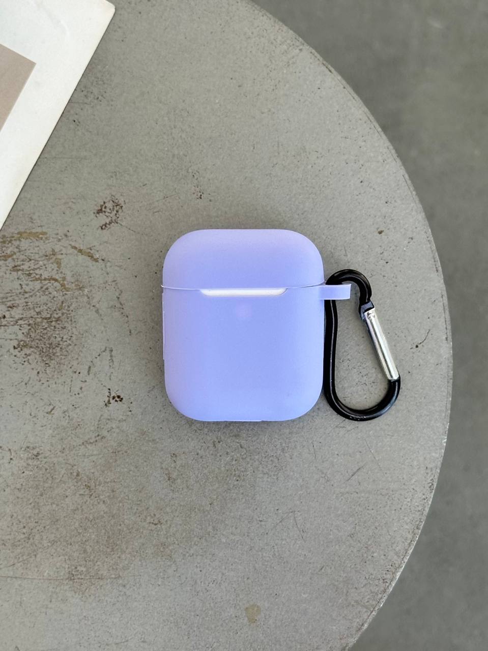 Чохол на AirPods 1/2 силіконовий із карабіном Elegant Purple (13)