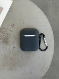 Чохол на AirPods 1/2 силіконовий із карабіном Graphite (09)