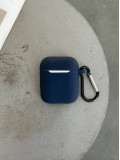 Чохол на AirPods 1/2 силіконовий із карабіном Midnight Blue (01)