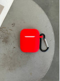 Чохол на AirPods 1/2 силіконовий із карабіном Red (12)