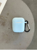 Чохол на AirPods 1/2 силіконовий із карабіном Sky Blue (15)