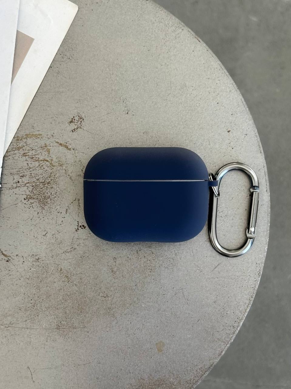 Чохол на AirPods Pro 2 із мікрофіброю та карабіном Midnight Blue (02)