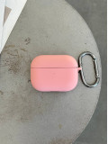 Чохол на AirPods 4 із мікрофіброю та карабіном Pink (08)