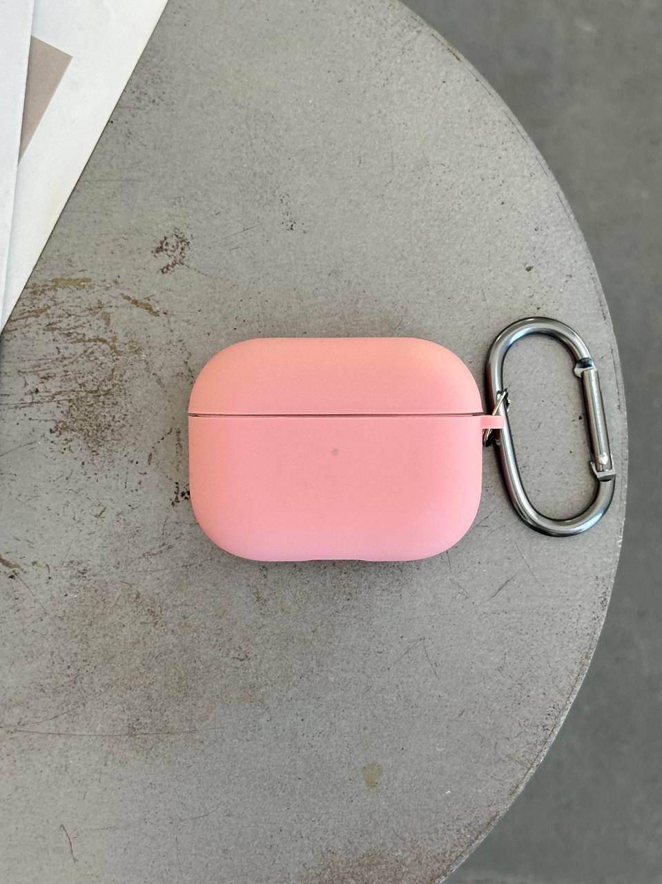 Чохол на AirPods 4 із мікрофіброю та карабіном Pink (08)