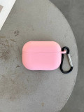 Чохол на AirPods Pro силіконовий із карабіном Baby Pink (20)