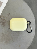 Чохол на AirPods Pro силіконовий із карабіном Cream Yellow (22)