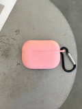 Чохол на AirPods Pro силіконовий із карабіном Pink (08)