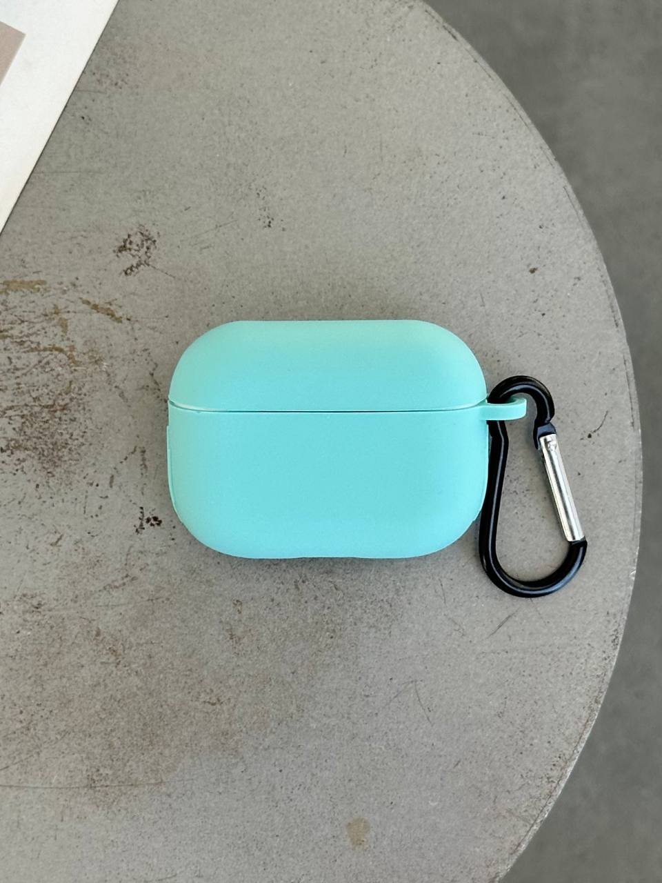 Чохол на AirPods Pro 2 силіконовий із карабіном Sea Blue (06)