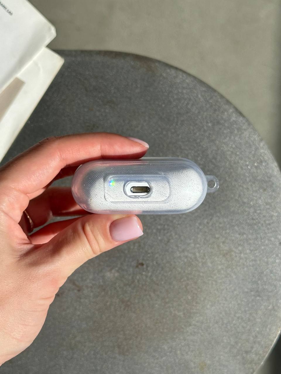 Чохол на AirPods 4 прозорий з блискітками