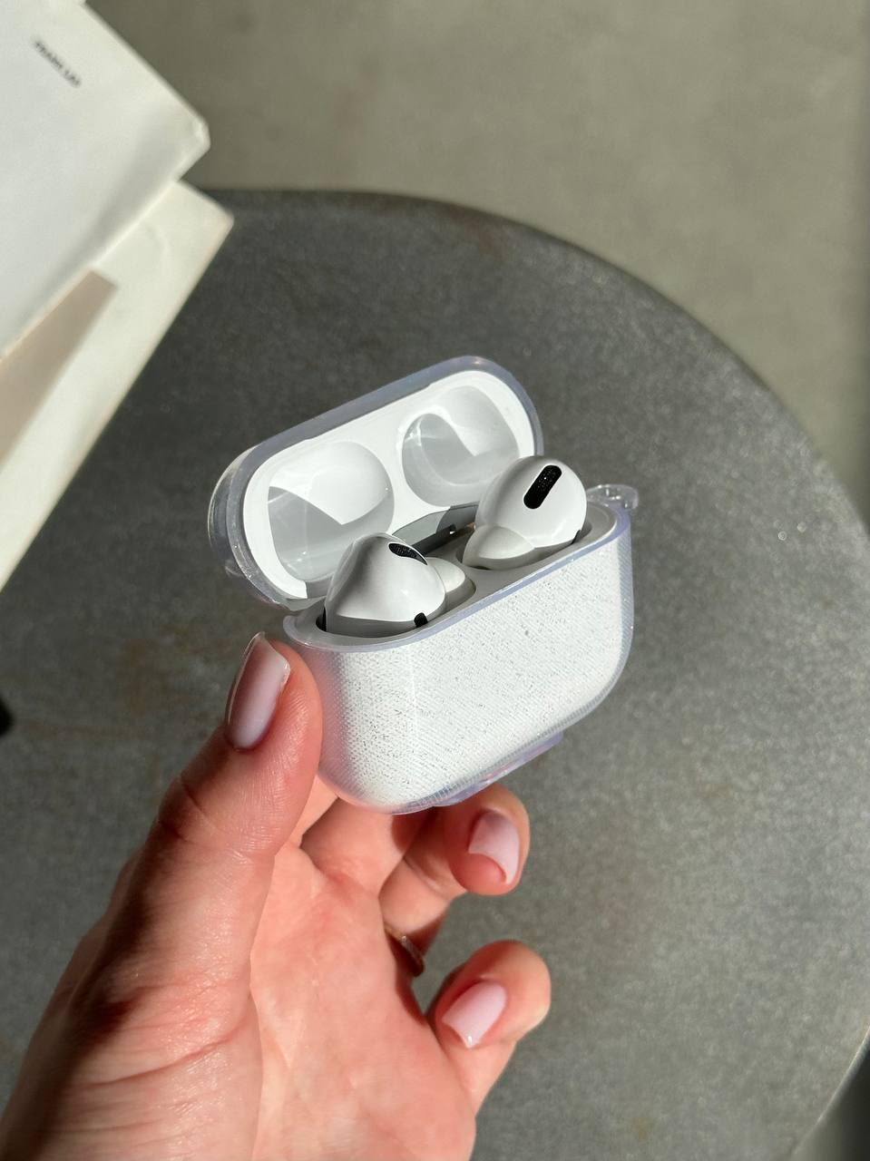 Чохол на AirPods Pro 2 прозорий з блискітками
