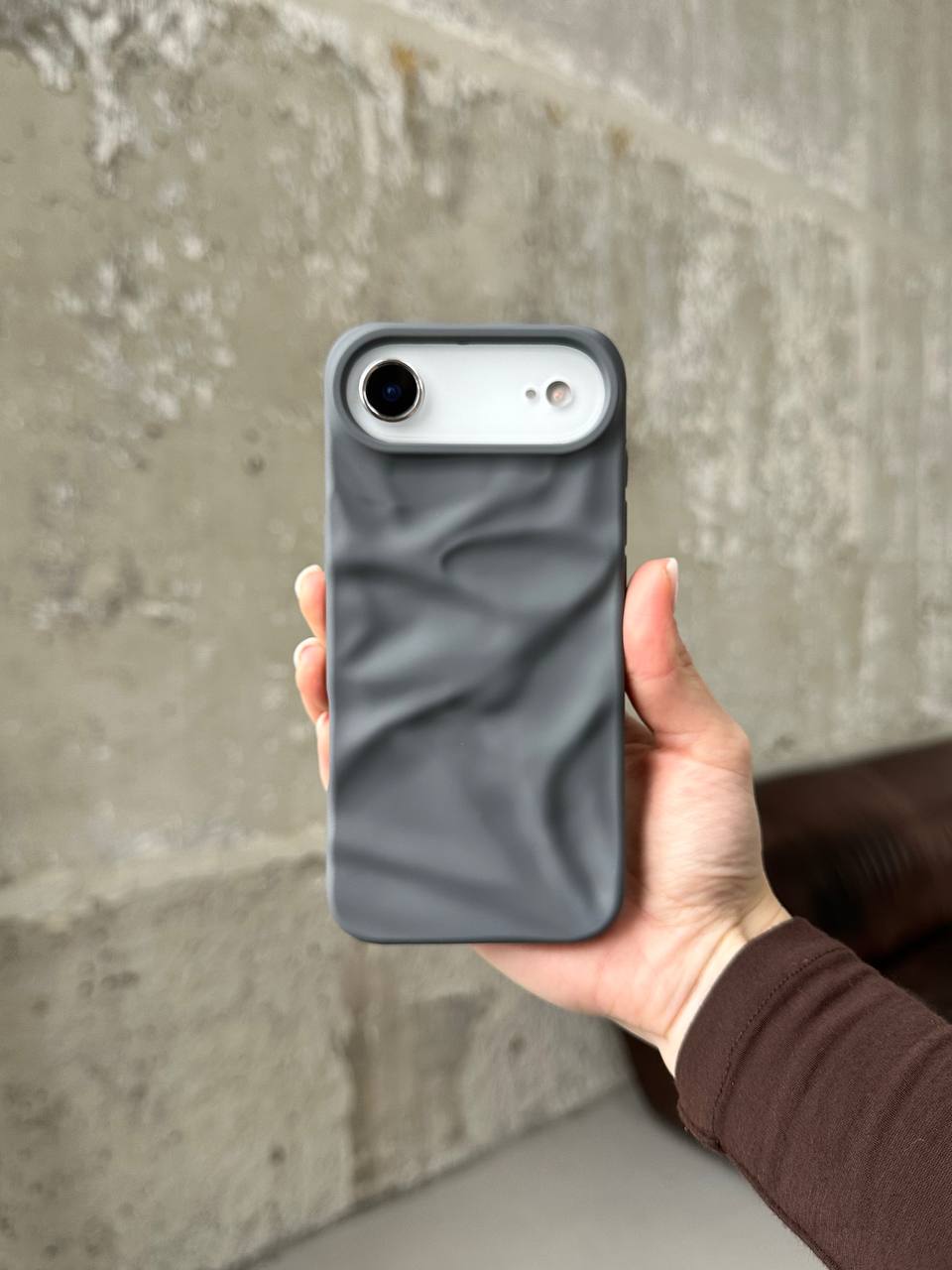 Чехол матовый волнистый Wave Case на iPhone 17 Air Grey (02)