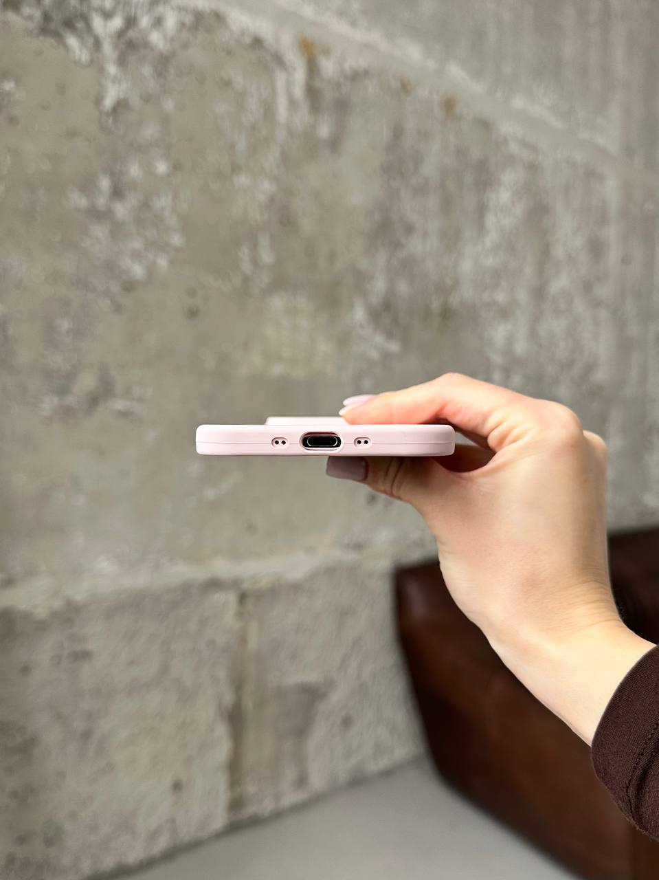 Чохол Silicone case з відкритою камерою на iPhone 17 Air Chalk Pink (27)