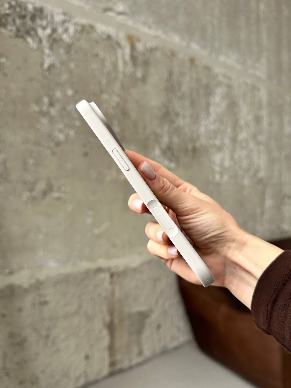 Чехол Silicone case с открытой камерой на iPhone 17 Air Stone (15)