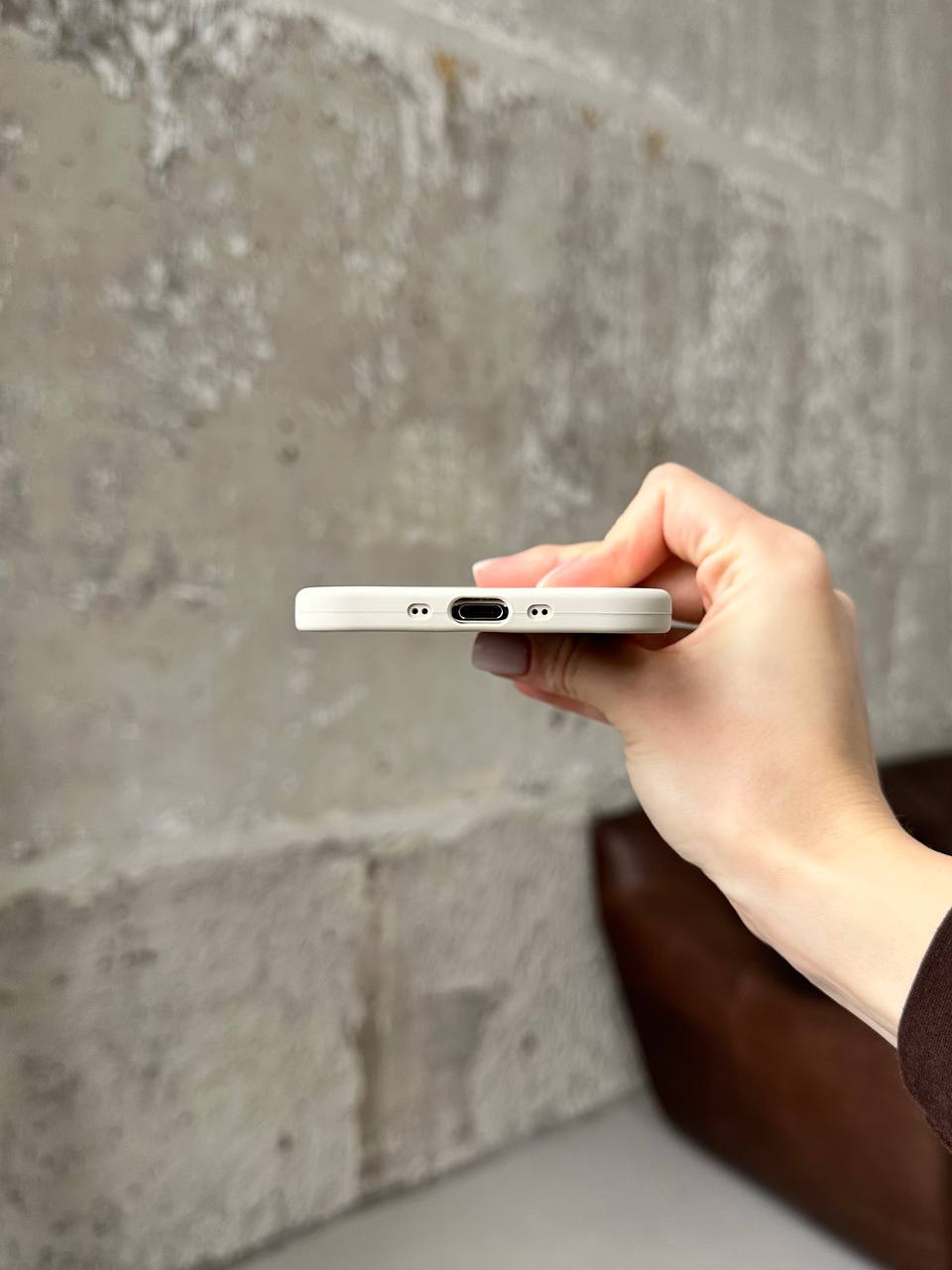 Чохол Silicone case з відкритою камерою на iPhone 17 Air Beige (16)