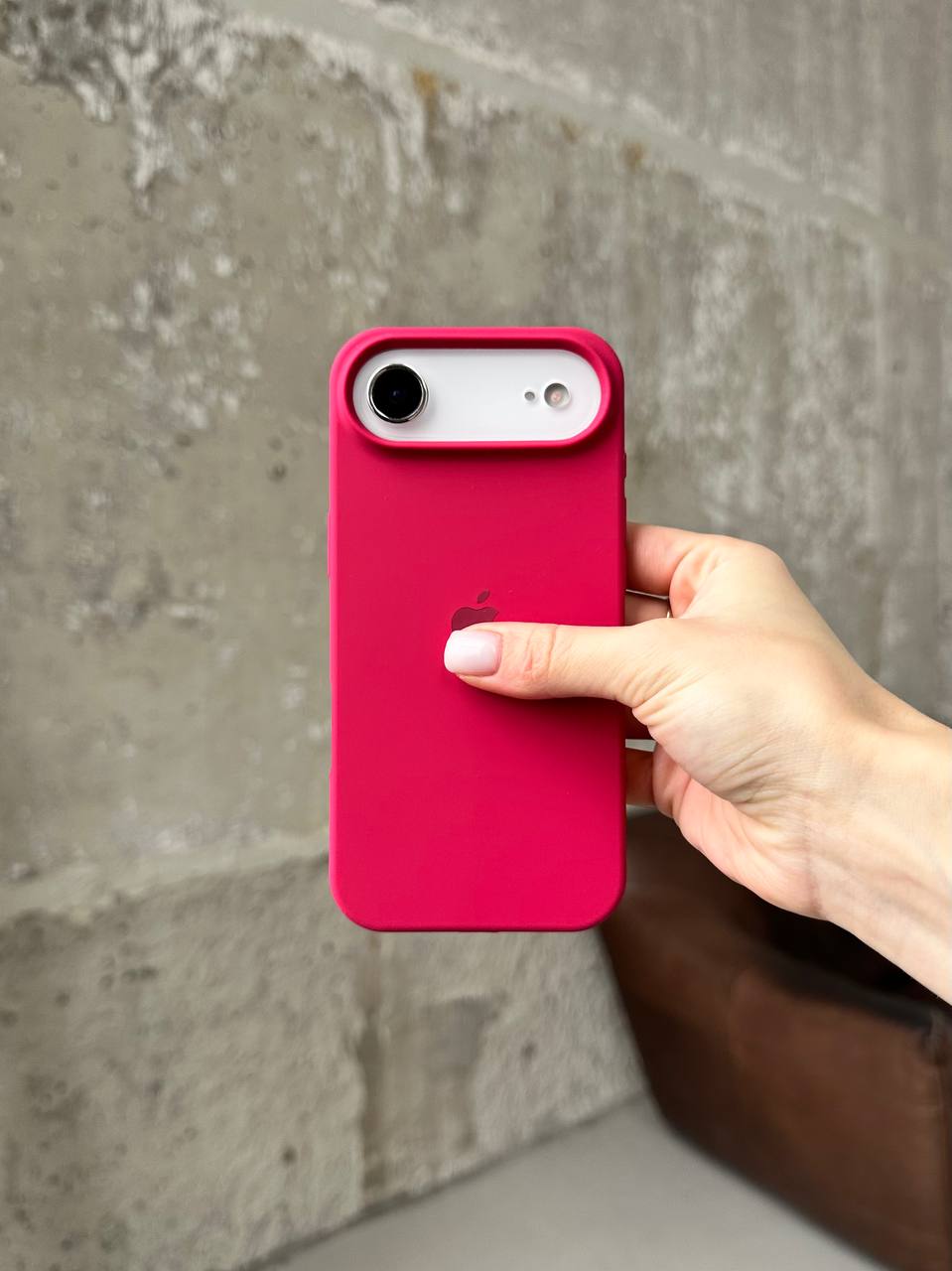 Чехол Silicone case с открытой камерой на iPhone 17 Air Wine Red (02)