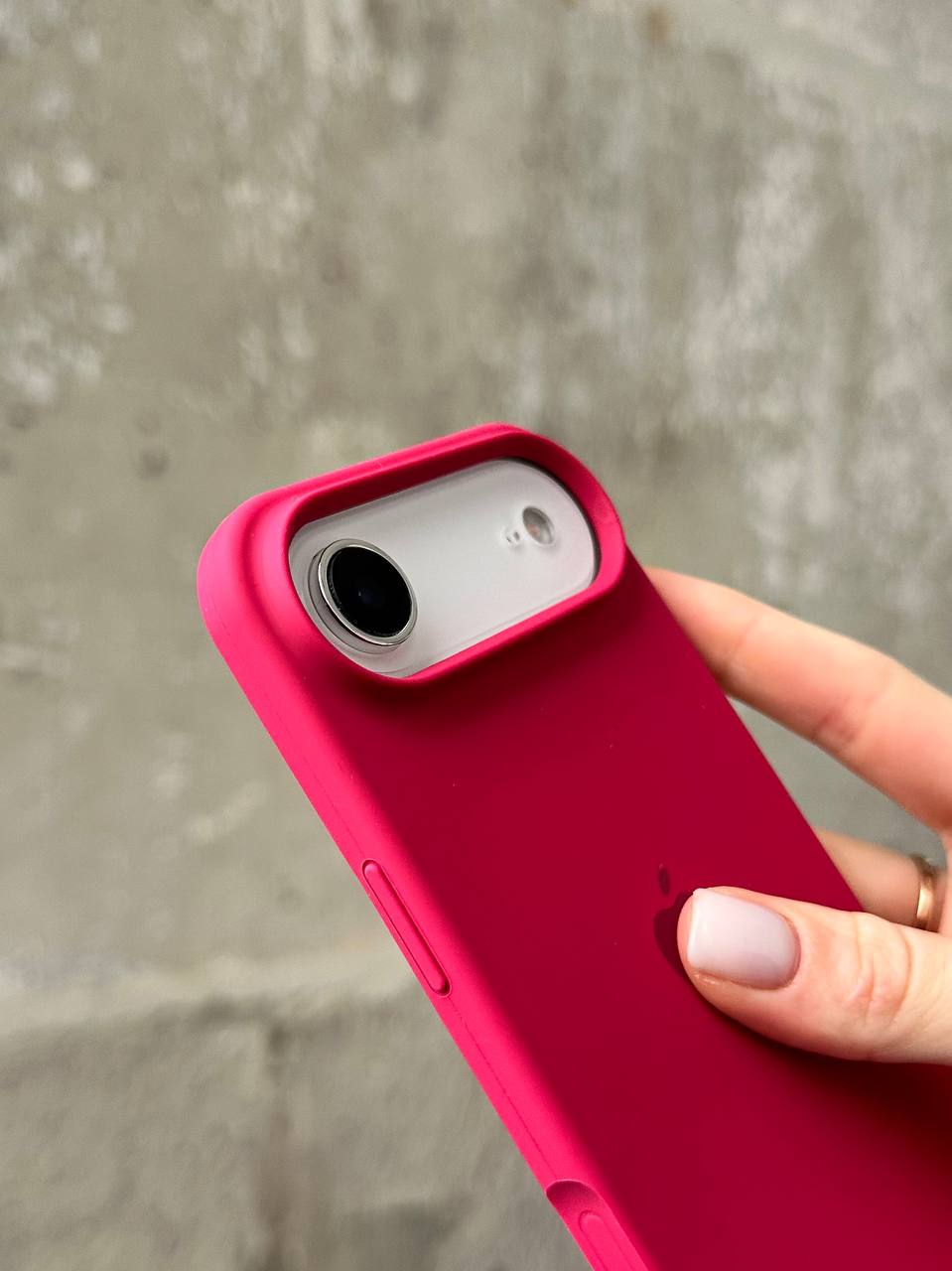 Чохол Silicone case з відкритою камерою на iPhone 17 Air Wine Red (02)