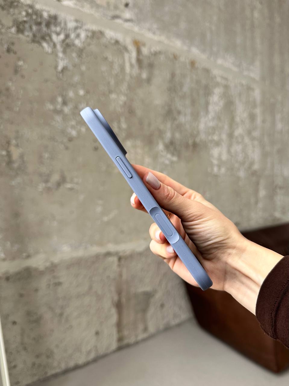 Чохол Silicone case з відкритою камерою на iPhone 17 Air Lavander Grey (17)