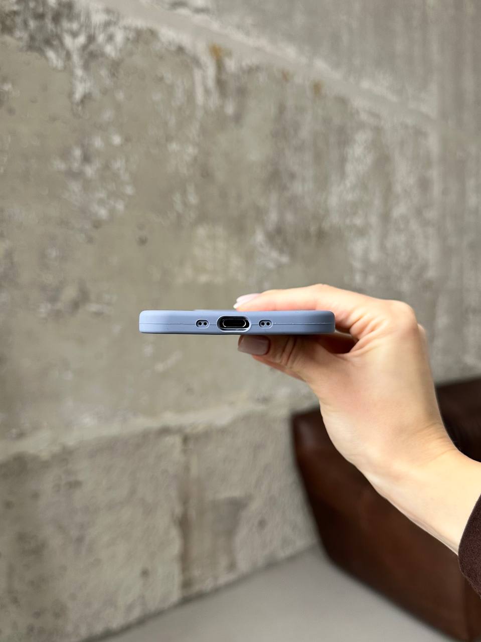 Чохол Silicone case з відкритою камерою на iPhone 17 Air Lavander Grey (17)