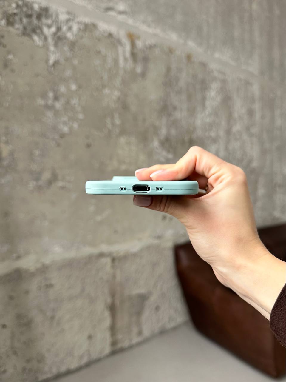 Чехол Silicone case с открытой камерой на iPhone 17 Air Turquoise (31)