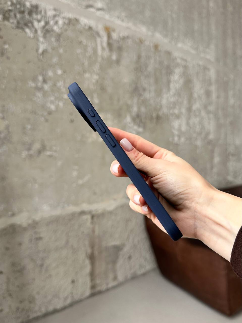 Чехол Silicone case с открытой камерой на iPhone 17 Air Midnight Blue (09)