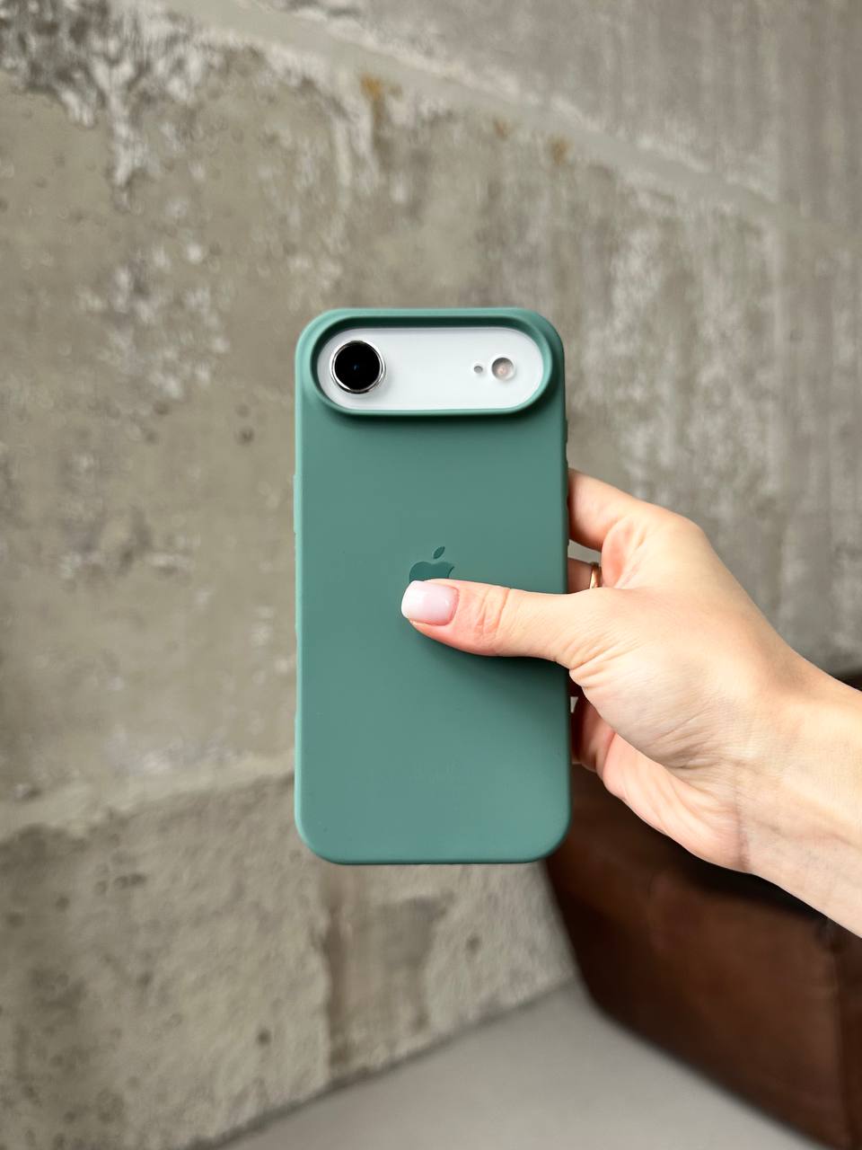 Чохол Silicone case з відкритою камерою на iPhone 17 Air Pine Green (36)