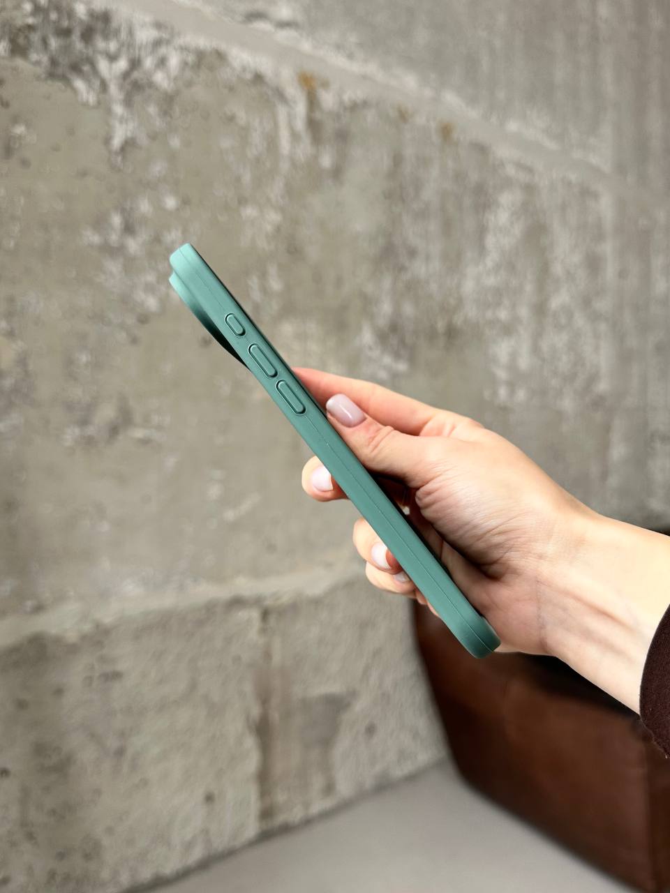 Чехол Silicone case с открытой камерой на iPhone 17 Air Pine Green (36)