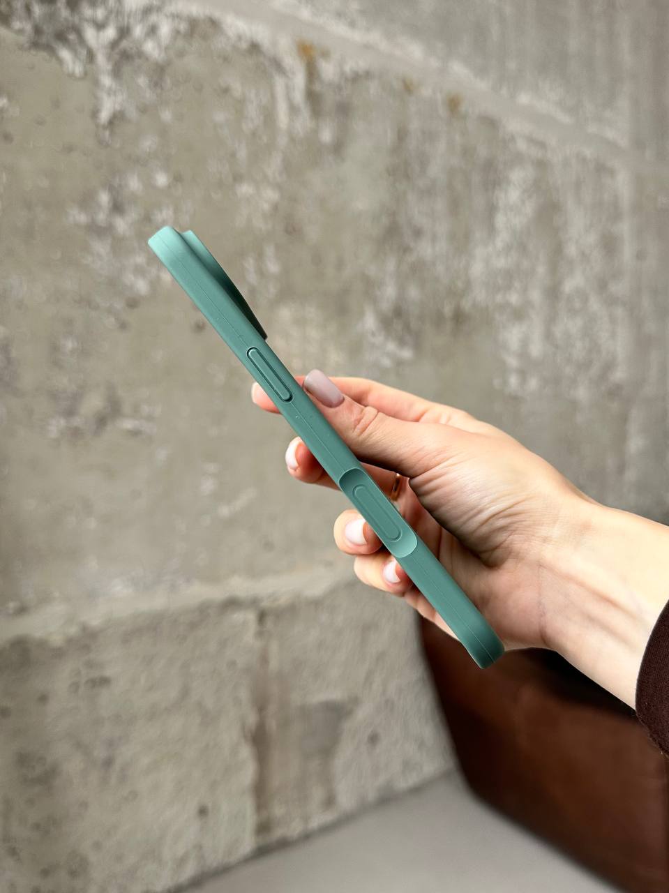 Чехол Silicone case с открытой камерой на iPhone 17 Air Pine Green (36)