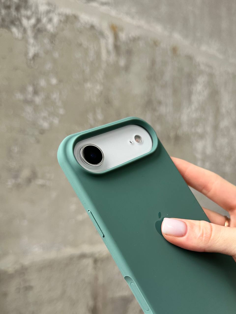 Чехол Silicone case с открытой камерой на iPhone 17 Air Pine Green (36)
