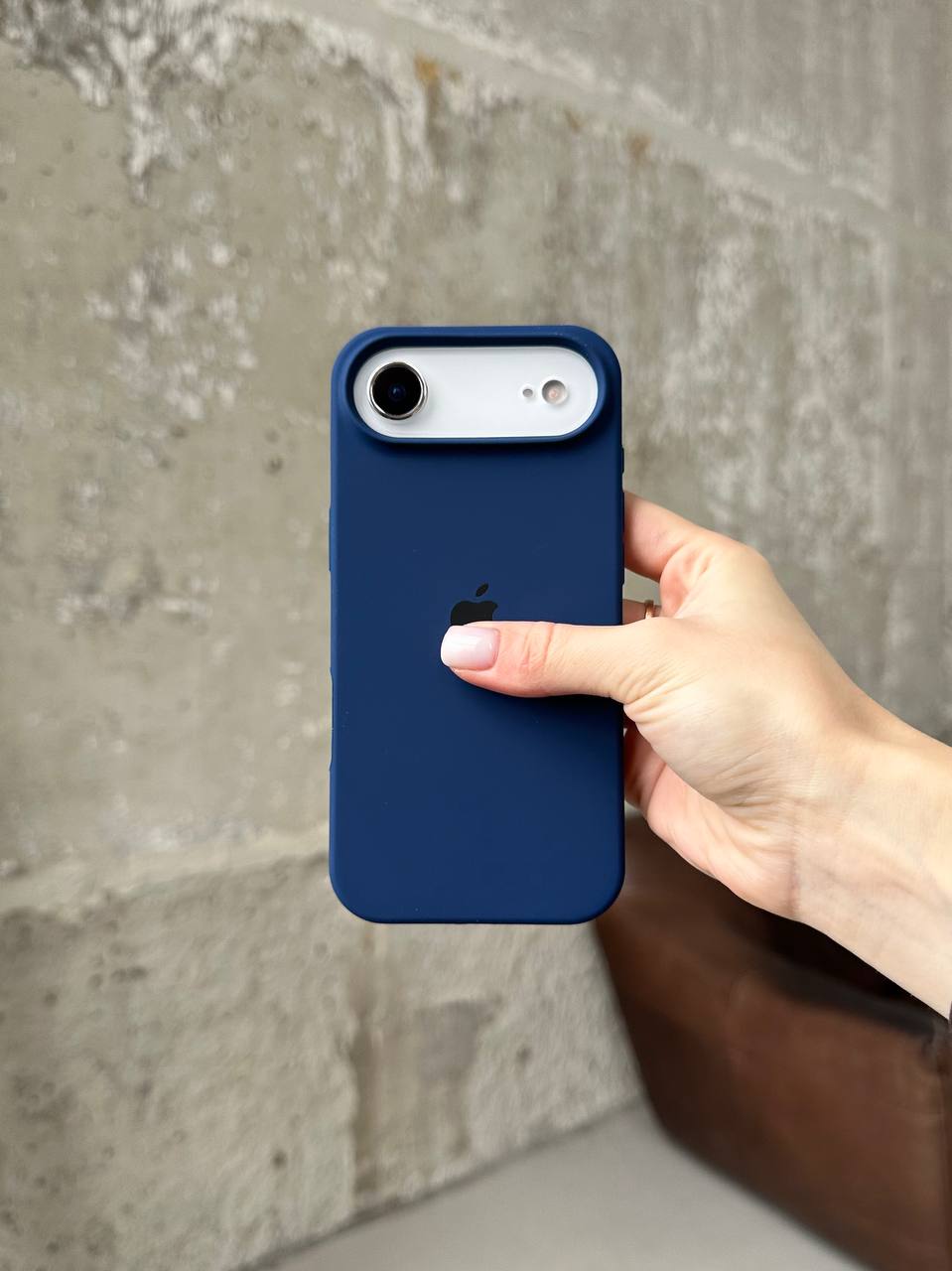 Чехол Silicone case с открытой камерой на iPhone 17 Air Deep Navy (30)