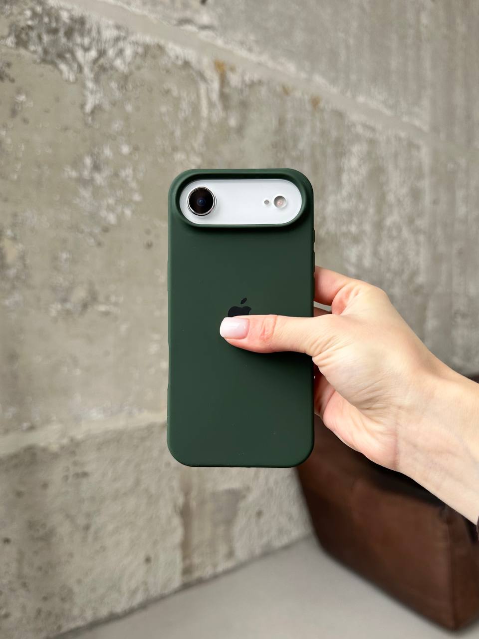 Чехол Silicone case с открытой камерой на iPhone 17 Air Cyprus Green (28)