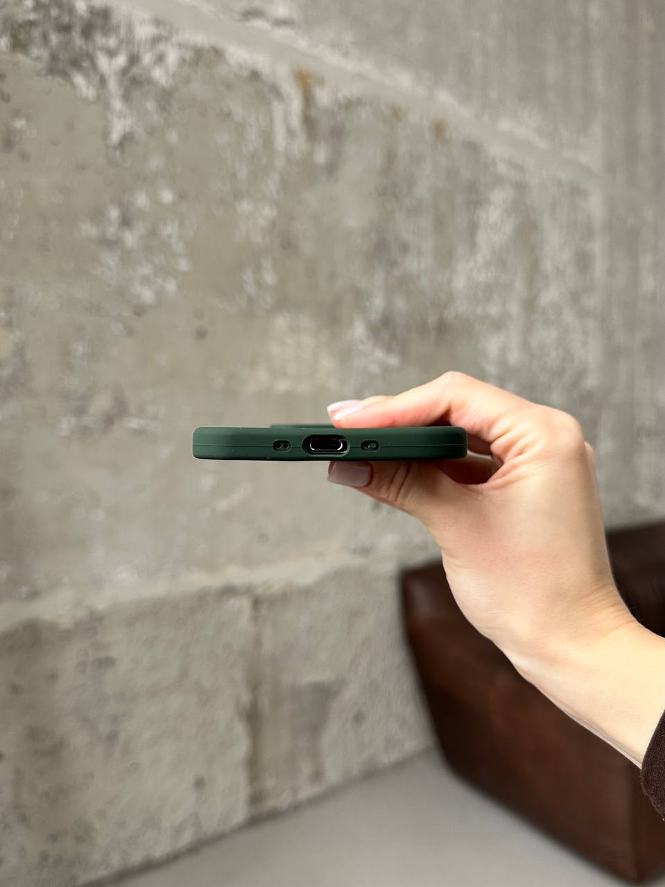 Чехол Silicone case с открытой камерой на iPhone 17 Air Cyprus Green (28)