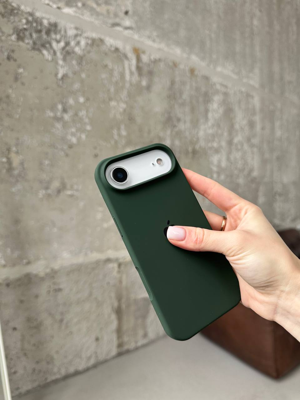 Чехол Silicone case с открытой камерой на iPhone 17 Air Cyprus Green (28)