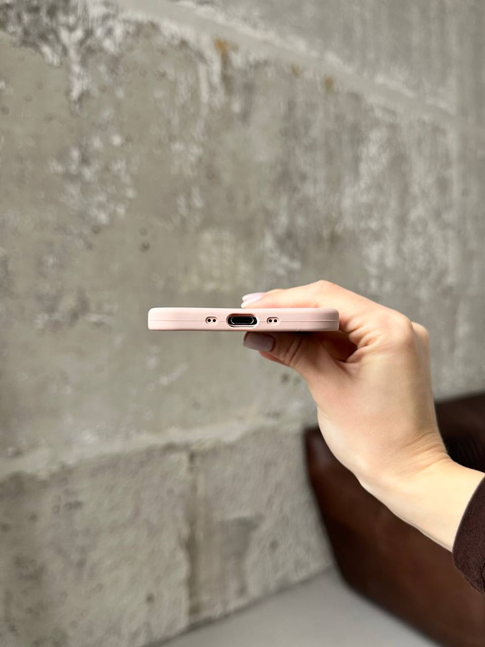 Чохол Silicone case з відкритою камерою на iPhone 17 Air Pink Sand (26)